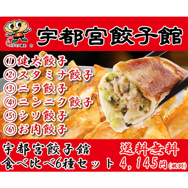 【夏ギフト】【送料無料】【産地直送】宇都宮餃子館　食べ比べ6種セット【ぎょうざ/ランキング/人気/通販/ギフト/プレゼント/ギョウザ/スタミナ】[TY-F-M][T8]