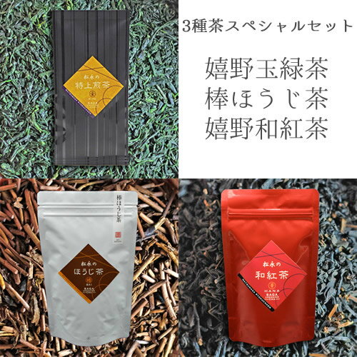 メール便・込み 嬉野玉緑茶・ほうじ茶・嬉野和紅茶「3種茶スペシャルセット」 TY-J-M T8