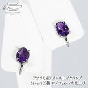 \ポイント最大10倍!9日(水)23:59まで/【送料無料】アフリカ産アメシスト(8×6mm) イヤリング シルバー925製 ロジウムメッキ仕上げ 日本製 | ...