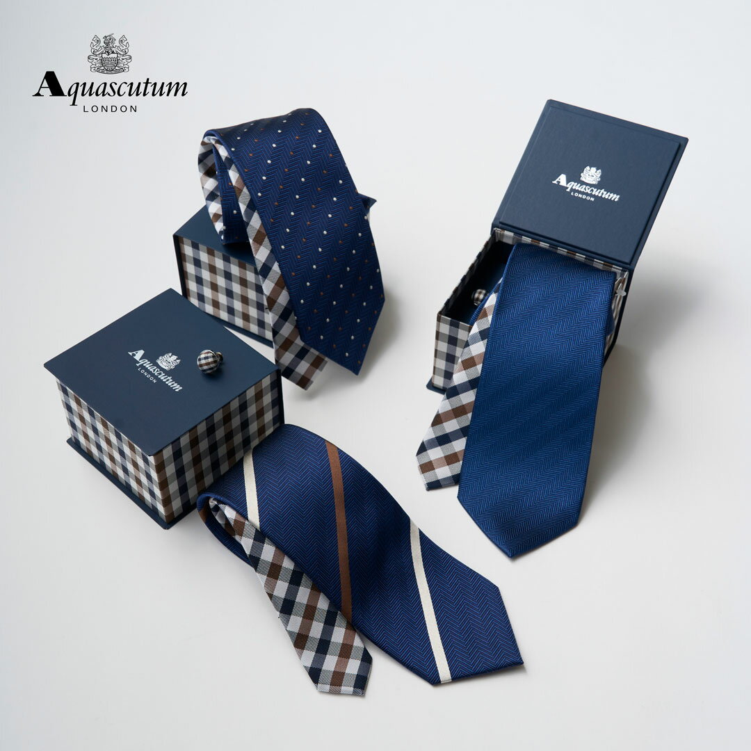 アクアスキュータム ネクタイ 【ネクタイ】 アクアスキュータム セット ラペルピン付 専用BOX付 ブランド シルク100% 【175周年 クラブチェッククレリック】 プレゼント 男性 ギフト 就職祝い 入社祝い 昇進祝い 送別品 卒業祝い 退職祝い 新生活 誕生日 お祝い Aquascutum