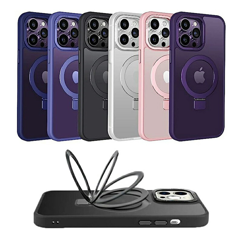 Magsafe対応ケース iPhone16 iPhone15 iPhone14 13 12 11カバー Galaxy S24 S24PLUS S24 Ultra スタンド付き リングスタンド マグネット搭載 スタンド一体型ケース 軽量薄型360°回転 キックスタンド 半透明 背面クリア ワイヤレス充電 スマホリング おしゃれ ケース 耐衝撃