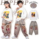 ★期間限定タイムセール★キッズ ダンス衣装 総柄 長袖 Tシャツ トレーナー デニムパンツ かっこいい ジャズダンス ダンスウェア ヒップホップ おしゃれ 派手...
