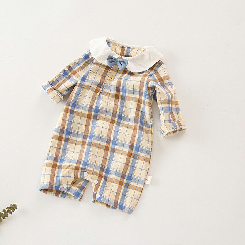 ロンパース カバーオール 春 チェック 長袖 韓国 新生児 ベビー服 おしゃれ 女の子 ベビー 男の子 夏用 赤ちゃん 肌着 出産祝い ギフト 男女兼用 かわいい ルームウェア キッズ 初節句 内祝い ベビー用品 出産準備 記念撮影 2