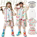 ★期間限定タイムセール★キッズ ダンス衣装 柄シャツ 男の子 女の子 かっこいい ジャージパンツ ジャズダンス ダンスウェア ヒップホップ tシャツ おしゃれ ...