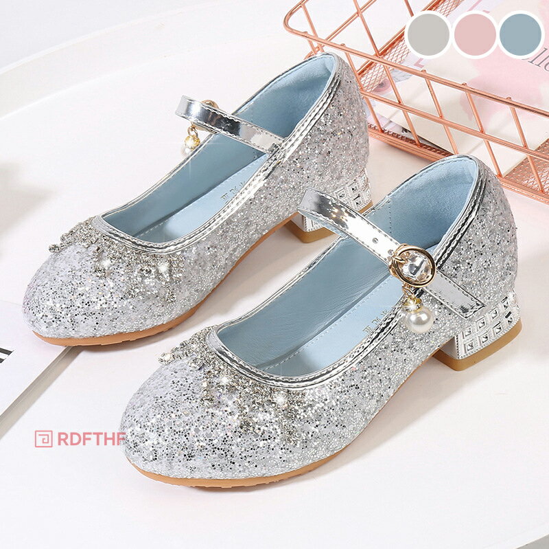 フォーマル靴 スパンコール 女の子 キッズ シューズ 選べる3色 キラキラ子供 ドレス シューズ 演出 発表会 七五三 結婚式 入学式 誕生日パーテイー ピンク ブルー シルバー 16.5cm 17.5cm 18cm 18.5cm 19cm 20cm 20.5cm 21cm 21.5cm 22cm 22.5cm 23cm