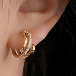 イヤーカフ 2個 セット rame レディース 人気 おしゃれ アクセサリー キュービックジルコニア キラキラ 豪華 シンプル イヤカフ イヤリング ノンホール...