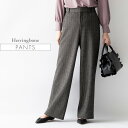 パンツ :セミワイドパンツ ヘリンボーン ◆pt003a-07 レディース きれいめ 30代 40代 50代 着やせ 大人 上品 エレガント 大きいサイズ トー...