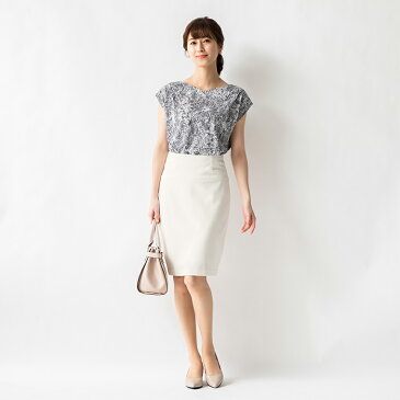 ブラウス:ブラウジングブラウス ドローイングフラワー ◆tp002-0002きれいめ 30代 40代 50代 着やせ 大人 上品 エレガント ゆったり 大きいサイズあり2way トップス スーツ インナー 薄手 ジャージー ボタニカル柄 花柄 フォーマル オフィス 二次会 一分袖 春夏 秋