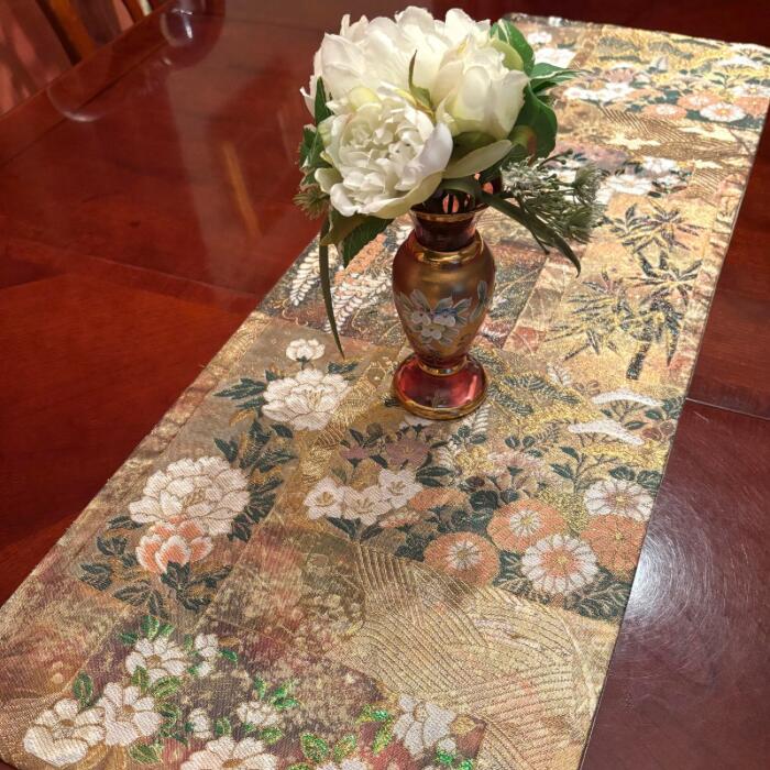 一点物 テーブルランナー 和風 テーブル ランナー 帯 リメイク 和 テーブルセンタークロス テーブルライナー 和柄 お正月 テーブルランナーおしゃれ 和モダン おしゃれ 帯リメイク 着物リメイク 外国人が喜ぶお土産 外国人 喜ぶ 日本 土産 お土産 和雑貨 日本土産 外国人向け