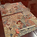 金彩×扇柄×草花!極上帯から仕立てた世界にひとつのランチョンマット 2枚セット!lm018