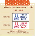 超強力!剥がれにくい!名前シール 防水シール(耐水・ラミネート)大きめLサイズ-04クラス入り(20枚)