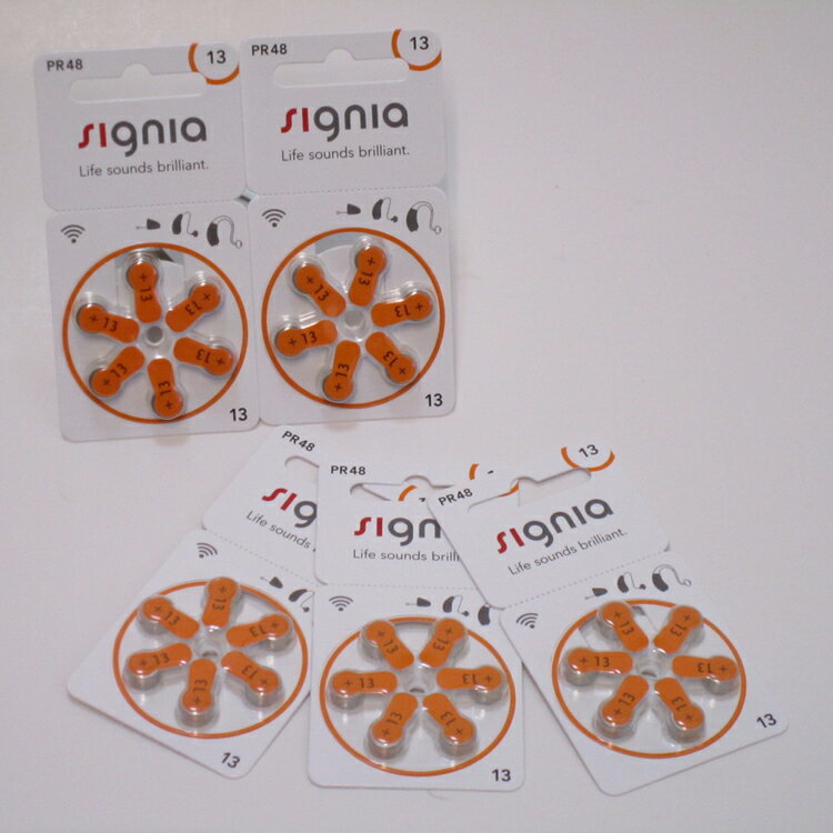 PR48（13）シグニア 補聴器用空気電池 5パック（旧シーメンス補聴器用空気電池）宅配便送料無料