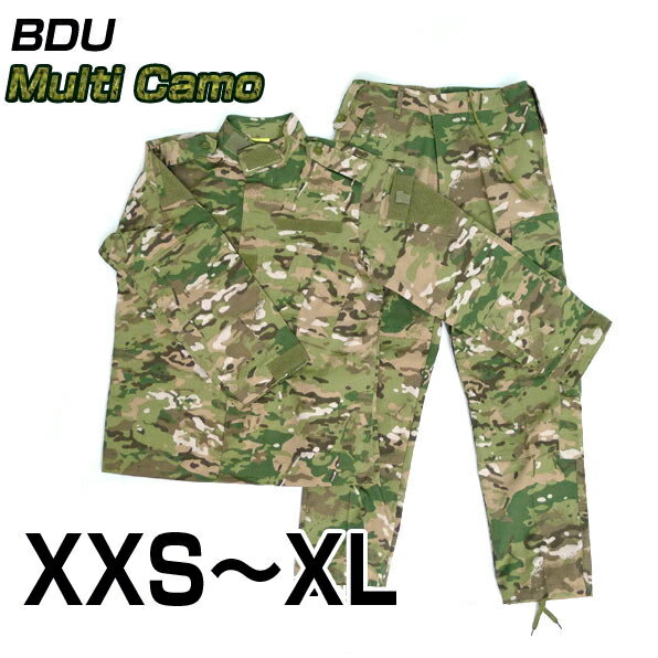 BDU 上下セット 迷彩服 MC マルチカム XXS XS S M L XL 送料無料 サバゲー 装 ...