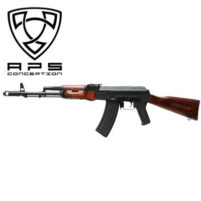 APS airsoft製 AK74リアルウッドストック ブローバックシステム内蔵モデル 18歳以上対象 送料無料！