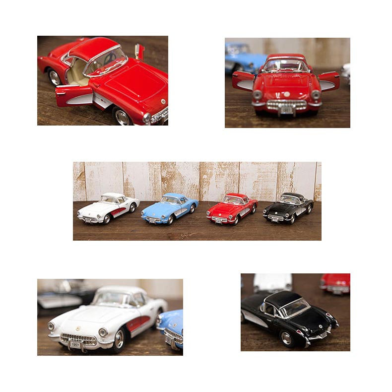 KiNSMARTキンスマート 1/34ダイキャストミニカー 1957 シボレー コルベット ミニチュア　キントーイ ブリキ 車の置物 インテリア おしゃれ