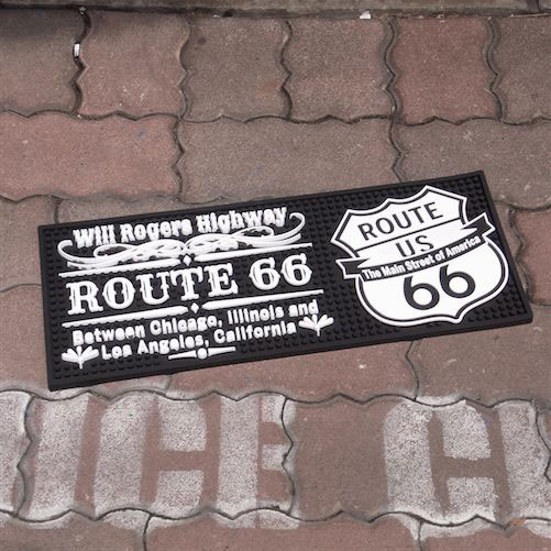 アメリカン雑貨 グラス置き バーマット ROUTE66 WIDE BAR MAT ラバー製 メンテナンスマット カウンターマット ラバーマット 水切りマット