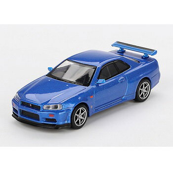 1/64 Nissan スカイライン GT-R R34 Vスペック 右ハンドル(ベイサイドブルー)[MINI GT] ギフト プレゼント