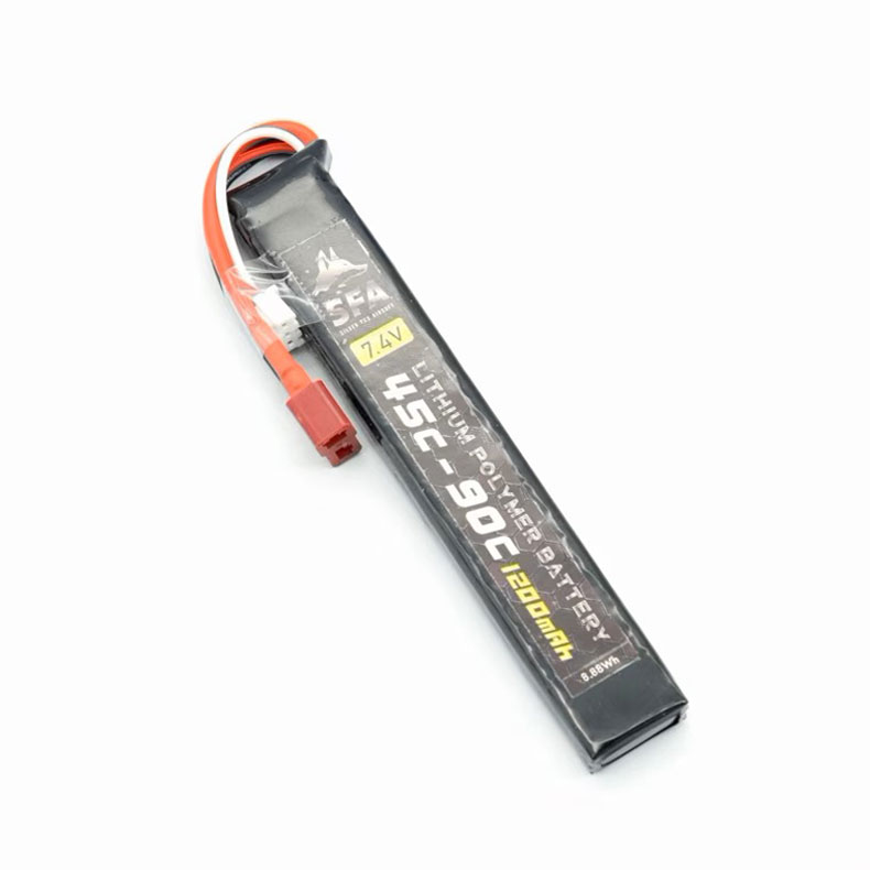 SFA 7.4V1200mAh リポバッテリー 45C-90C スリムタイプ T字コネクタ Li-Po LIPOバッテリー SA-B044T カスタム オプション パーツ サバイバルゲーム サバゲー 装備 ミリタリー シューティング マッチ メール便