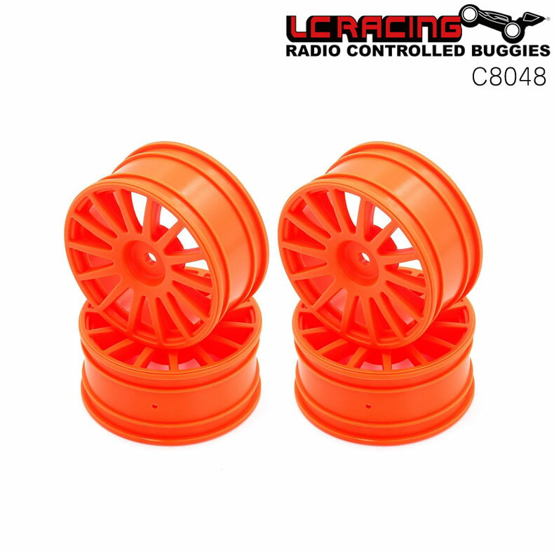 乐天商城 - LC RACING RCカー C8048 25mmホイール 12mmHEX 蛍光オレンジ 4個入 ラジコンパーツ メール便