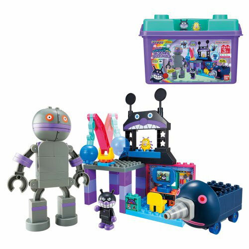 ブロックラボ だだんだん！もぐりん！バイキンじょうが作れる！ ばいきんまんブロックバケツ 送料無料のサムネイル