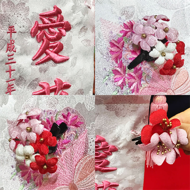 名前旗 女の子 スプリングブーケ ひな人形 名前旗 刺繍名入れ 飾り台セット 高さ39cm 名入れ代込み 掛け軸 雛人形 ひな飾り 贈り物 お祝い 節句 包装・のし付け無料対応 送料無料