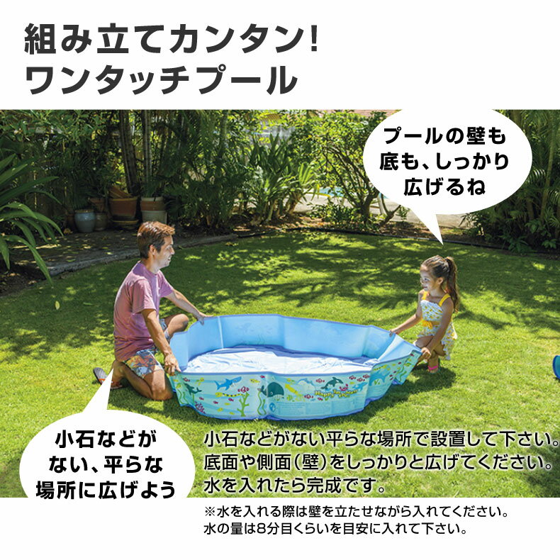 ビーチボールプレゼント ガーデンプール ウォールプール 150cm 家庭用プール 空気入れ不要 子供用 パットプール ビニールプール 壁プール ファミリー 水遊び 組立 簡単 大きい 大型 丸形