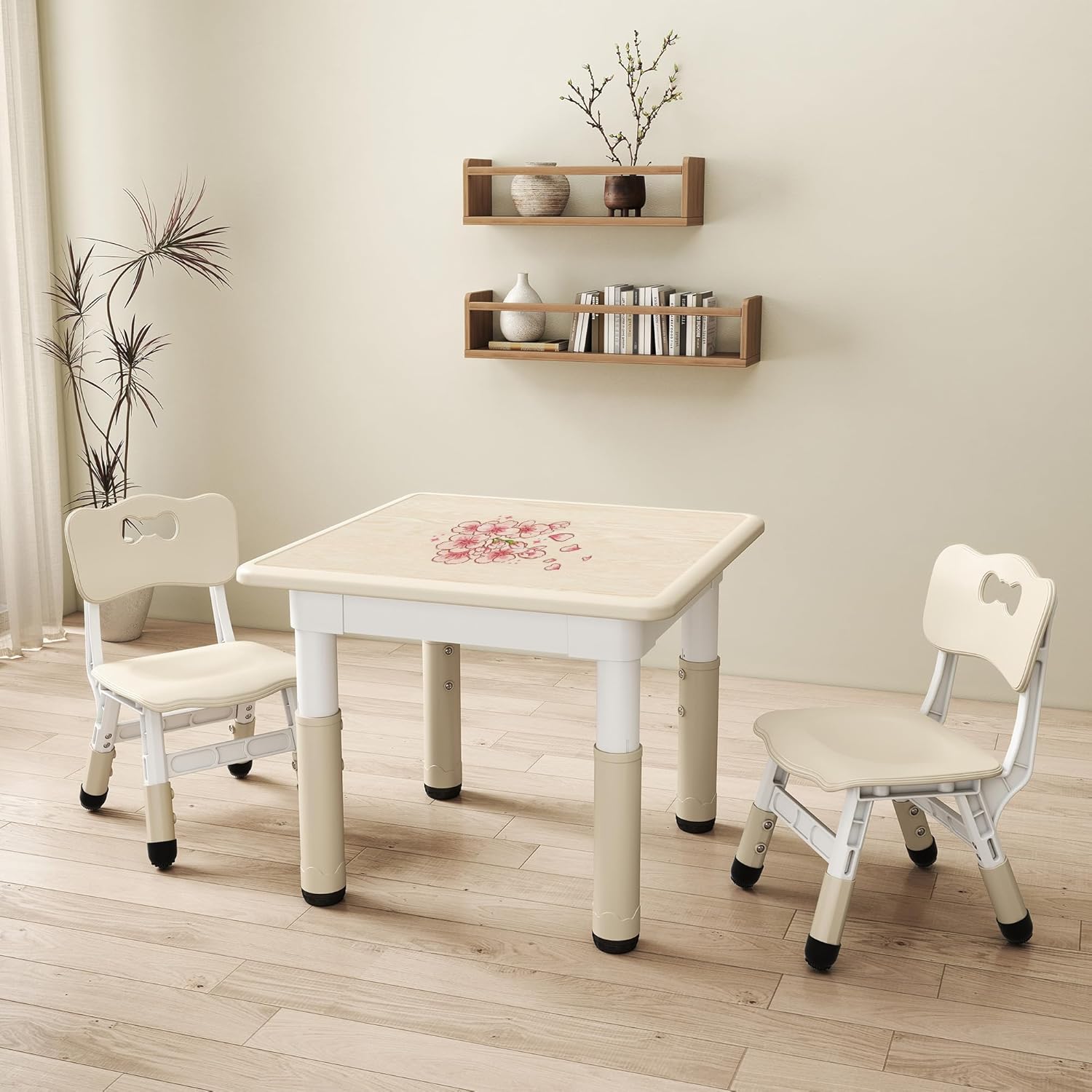 キッズデスク キッズテーブル テーブルセット チェアセット デスクセット 子供 机 椅子 チェア 高さ調節可能 プラスチック子供机 お絵描き/学習/食事 家庭/...