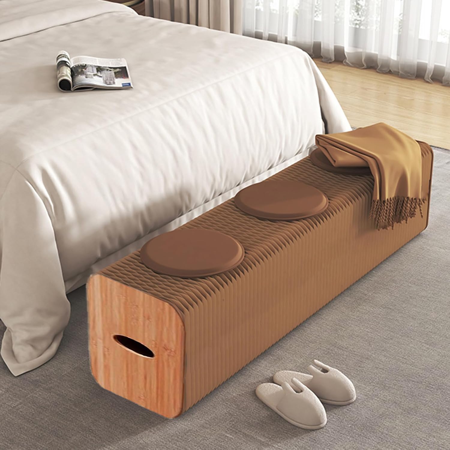 ペーパーベンチ 多機能折りたたみ式 防水加工 軽量設計 ギャラリー/ラウンジ/リビング/展示ホール/ビジ..