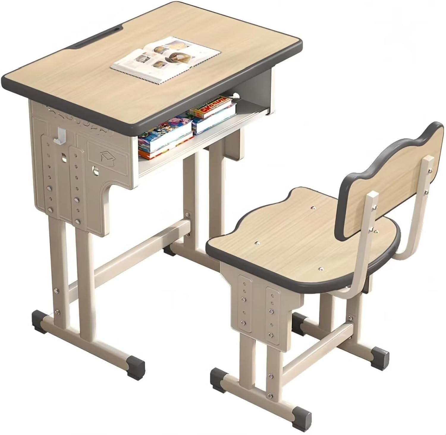 キッズデスク 学習机・椅子2点セット｜高さ調節可能 大容量収納引き出し付き｜安定・頑丈 多機能コンパ..