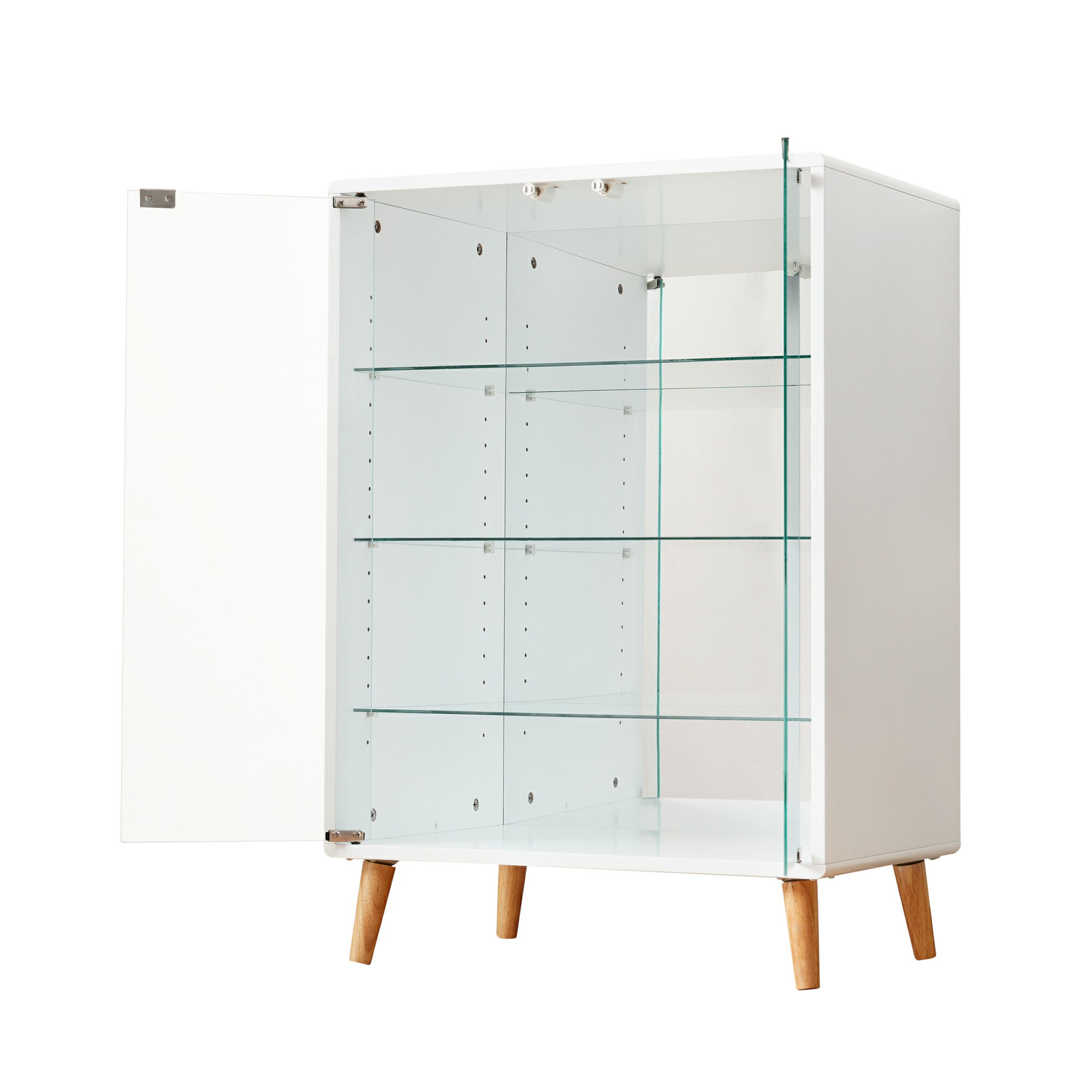 コレクションケース ワイド 大容量 コレクションシェルフ ガラスディスプレイキャビネット 4段 高さ調..