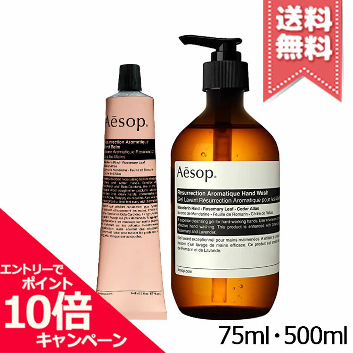 ★ポイント10倍・割引クーポン★AESOP イソップ レスレクション ハンドバーム 75ml + ハンドウォッシュ 500ml【宅配便送料無料】