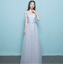 ブライズメイド ドレス カラー ワンピース Vネック 結婚式パーディ- 花嫁 ドレス フォーマル レッド ロングスカート グレー
