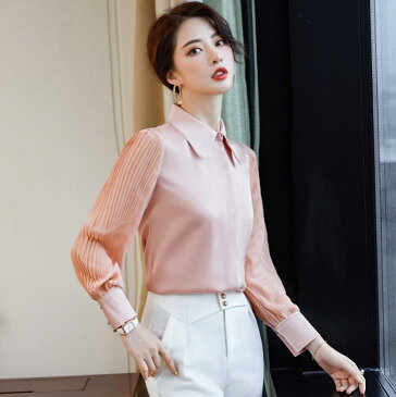 秋新作 S-XXXL レディース シャツ 長袖 ワイシャツ トップス 通勤 オフィス 入学式に七五三 OL 大きいサイズ トップス 制服 事務服 フォーマル ビジネス ブラウス 細身 大きいサイズ ホワイト グリーン ピンク