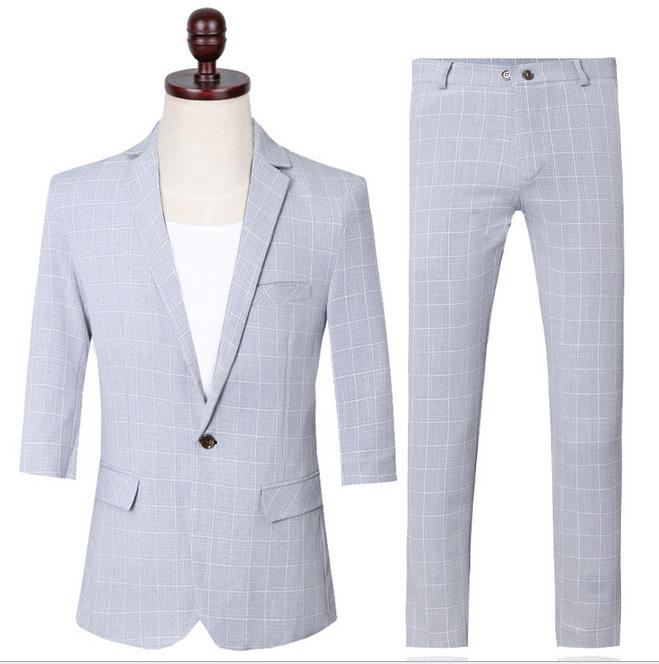 新品/2点セット/ビジネススーツ/メンズスーツ/コート/ジャケット/パンツスーツ/ズボンスーツ/七分袖/通勤/オフィス/ トップス 制服 事務服 入学 フォーマル ビジネス/洗える/細身/春夏/1ボタン/M/L/XL/2XL/3XL/