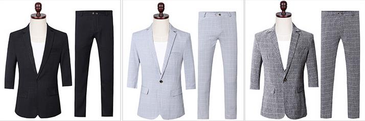 新品/2点セット/ビジネススーツ/メンズスーツ/コート/ジャケット/パンツスーツ/ズボンスーツ/七分袖/通勤/オフィス/ トップス 制服 事務服 入学 フォーマル ビジネス/洗える/細身/春夏/1ボタン/M/L/XL/2XL/3XL/