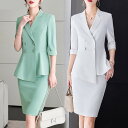春夏新作/2点セット/ビジネススーツ/レディース/コート/スカート/ジャケット/通勤/オフィス/ 制服 事務服 入学 フォーマル ビジネス/洗える/細身 五分袖