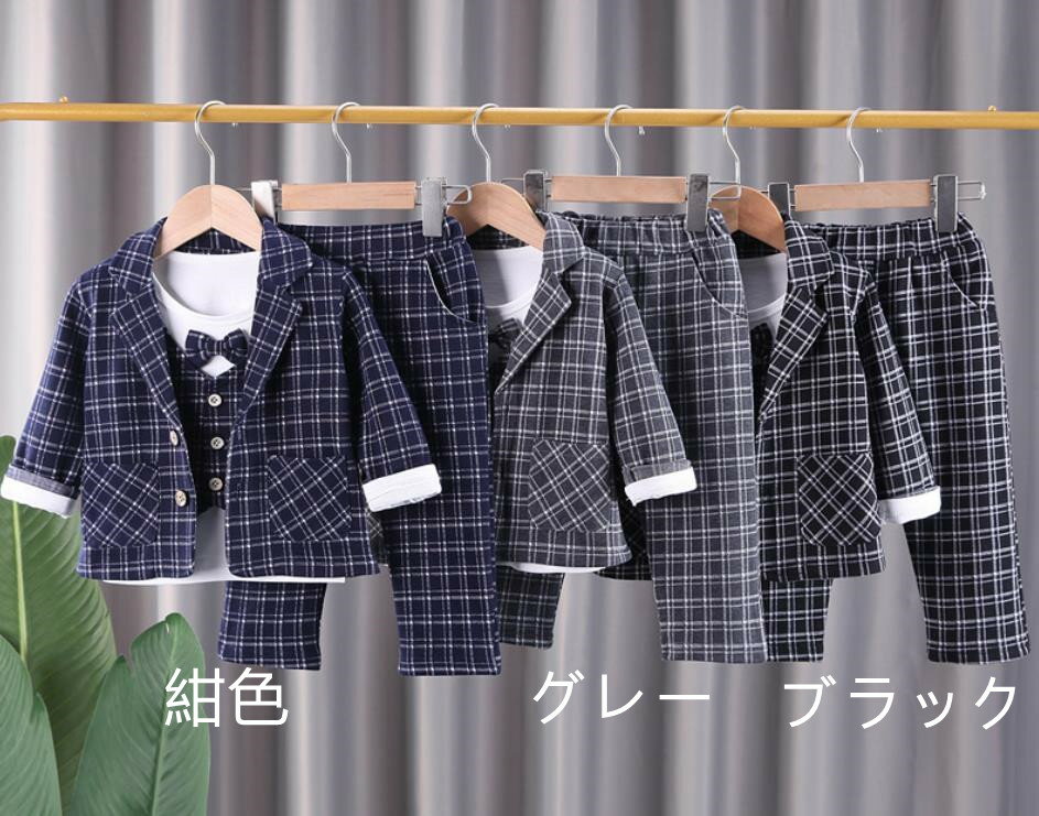 新入荷！3点セット/80/90/100/110/120/長袖/上下セットベビースーツ/フォーマル /