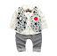 春秋!3点セット/80/90/100/110/長袖/上下セットベビースーツ/フォーマル /子供服 ベビーフォーマル 男の子 ンパース 新生児 幼児 結婚式 七五三 卒園式 入園式 出産祝い 記念日 撮影/ストライプ 縞 パンツ シャツ ベスト 韓国風服