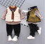 3点セット/80/90/100/110/長袖/上下セットベビースーツ/フォーマル /子供服 ベビーフォーマル 男の子 ンパース 新生児 幼児 結婚式 七五三 卒園式 入園式 出産祝い 記念日 撮影/ストライプ 縞 パンツ シャツ ベスト