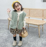 3色/新入荷/80/90/100/110/120/130 ベビー　ベスト子供　キッズ 男の子　女の子　　キッズカジュアル　お誕生日 　 ゆったり　ボダン　出産祝い　撮影　外出服　防寒 ファスナー　秋冬　かわいい　モコモコ