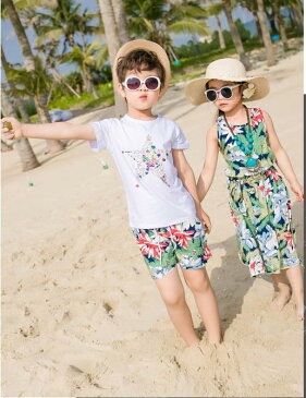 3着送料無料!親子お揃い カップル 上下セット 短袖Tシャツ メンズ レディース Tシャツ ハート柄 ユニセックス おそろい親子服 兄弟 姉妹 ビーチ ペアルック 親子 ペアTシャツ 出産祝い 誕生日プレゼント 子供と親子お揃い服を!セットアップ ワンピース 子供 キッズ