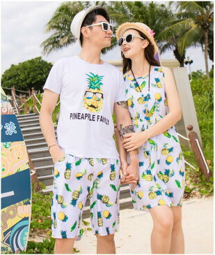 3着送料無料!親子お揃い カップル 上下セット 短袖Tシャツ メンズ レディース Tシャツ ハート柄 ユニセックス おそろい親子服 兄弟 姉妹 ビーチ ペアルック 親子 ペアTシャツ 出産祝い 誕生日プレゼント 子供と親子お揃い服を!セットアップ ワンピース 子供 キッズ