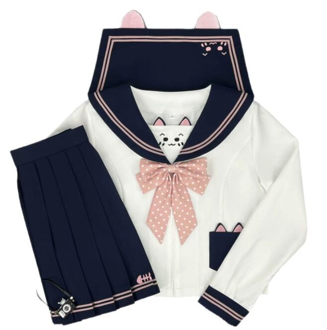 S/M/L/XL/XXLセーラー服/長袖/中袖/制服/学生/　ユニフォーム JK系　スカート　上着リボン　上下　シャツ フリルスカート　パーティグッズ 卒業式 入学式　コスチューム 衣装