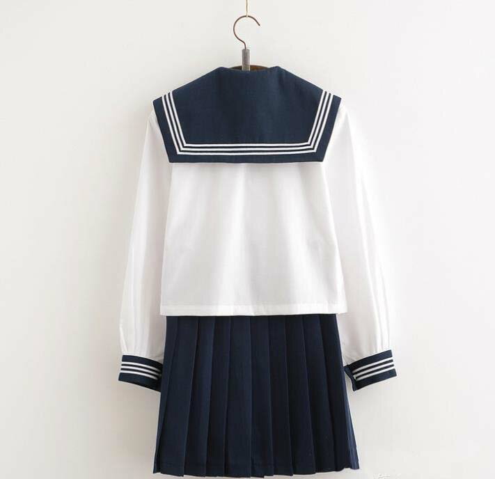 3点セット/S/M/L/XL/セーラー服/長袖/制服/学生/　ユニフォーム JK系　スカート＋上着＋蝶ネクタイ　上下セット　シャツ フリルスカート　パーティグッズ 卒業式 入学式　コスチューム 衣装　櫻柄
