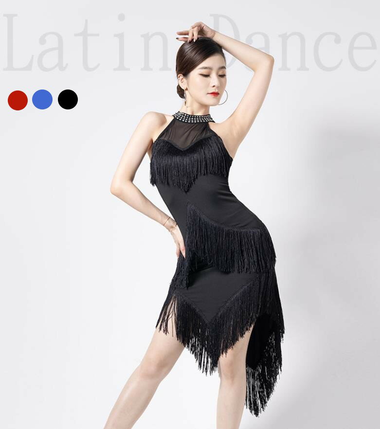 ラテンダンス衣装/フリンジ/スパン...