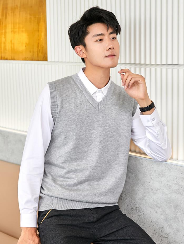 4色/M/L/XL/XXL/XXXL/ベスト/無地/Vネック/ノースリーブ/サマーニット/スクール/レディース/春秋/ニット コットン ユニフォーム スクール ...