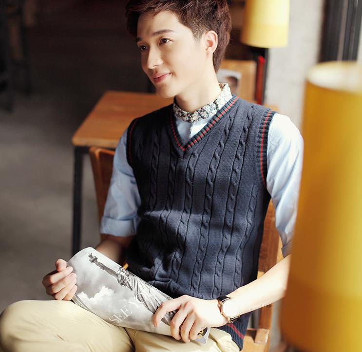 5色//S/M/L/XL/XXL/XXXL/ベスト/無地/Vネック/ノースリーブ/サマーニット/スクール/レディース/春秋/ニット コットン ユニフォーム スク...