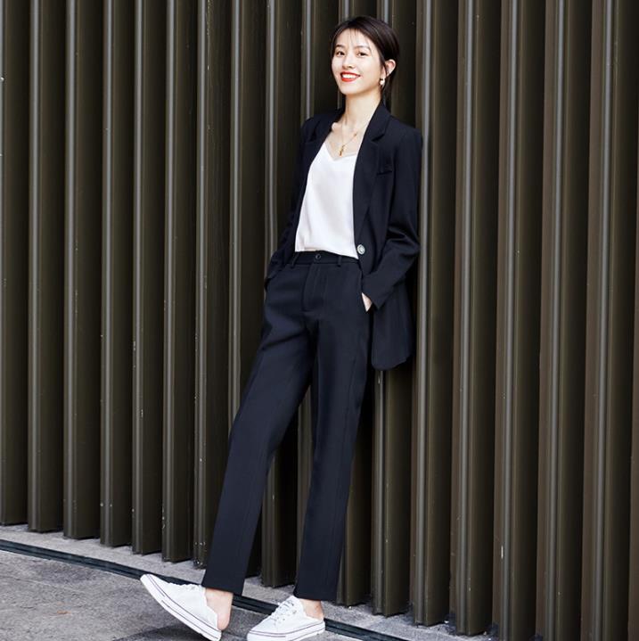 2021新作/2点セット/ビジネススーツ/レディース/コート/ズボンスーツ/ジャケット/通勤/オフィス/ 制服 事務服 入学 フォーマル ビジネス/洗える/細身/ボタン/結婚式/長袖/忘年会/S-4XL/春秋冬 3色