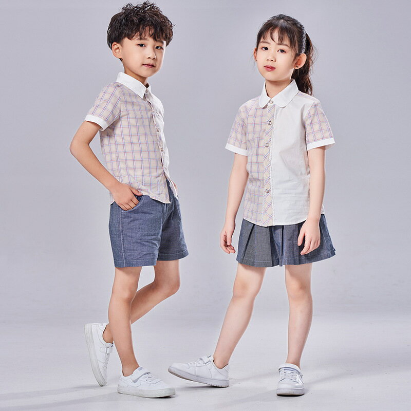 新入荷 90-160/欧米風/女の子/短袖/スカート/男の子/スーツ/ フォーマル　子供　ジュニア 制服　七五三 卒園式 入園式　記念日　撮影　イベント　幼稚園制服　半袖シャツ/ハーフパンツ　短袖シャツ スーツ