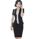 2点セット/ビジネススーツ/レディース/コート/タイトスカート/スカート/ママスーツ/短袖/通勤/オフィス/ トップス 制服 事務服 入学 フォーマル ビジネス...